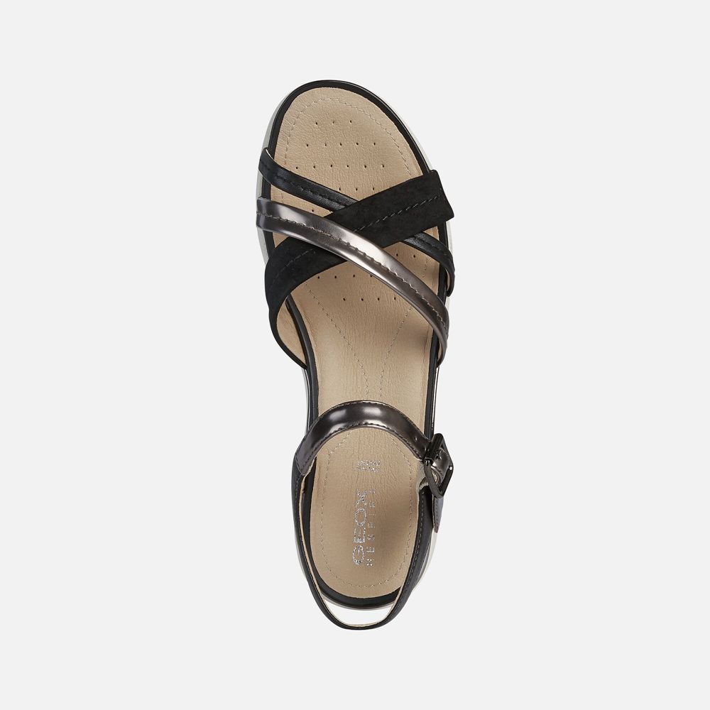 Sandalias Geox Senhora Branco/Pretas - Hiver - NKTRP3902